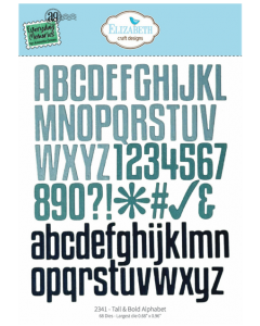 Rezalna šablona - Tall & Bold Alphabet - abeceda - 2,4x2,4cm največji izrez - Elizabeth craft designs