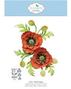 Rezalna šablona - Wild Poppy - 6cm največji cvet - Elizabeth craft designs