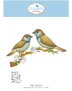 Rezalna šablona - Sparrow - 6,6x4cm vrabček - Elizabeth craft designs
