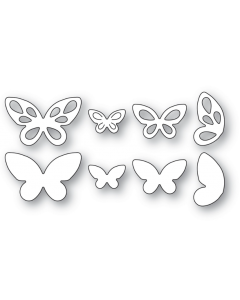 Rezalna šablona - Teardrop Butterflies - 1x1,5cm-3,3x2cm - Poppystamps
