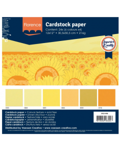 Set papirjev s teksturo - mix rumeni - 30,5x30,5cm - 216g - 24 listov (4x6) - Florence