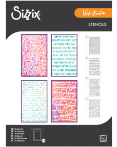 Stencil šablona - Words and Numbers - A5 - 4 kos - Sizzix