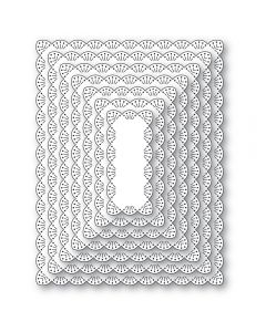 Rezalna šablona - Fan Stitch Scalloped Frames - 10,2x13,2cm največji izrez - Memory box