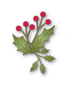 Rezalna šablona - Forest Holly Sprig - 4,1x3,8cm največji izrez - Memory box