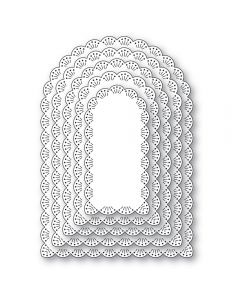 Rezalna šablona - Fan Stitch Scalloped Arch Frames - 82,9x13cm največji izrez - Memory box