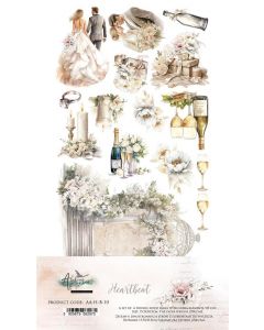 Set papirjev za rezanje - Heartbeat - Wedding - 30,5x15cm - 6 listov - 250g - Art Alchemy