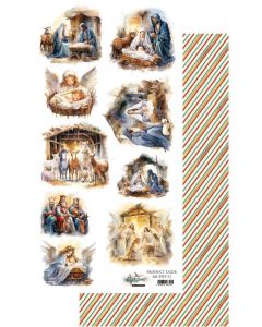 Papir za rezanje - Ho Ho Ho – 30,5x15cm - 250g - Art Alchemy