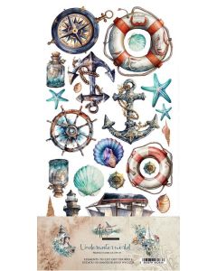 Set papirjev za rezanje - Underwater World - 30,5x15cm - 7 listov - 250g - Art Alchemy