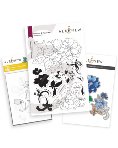 Rezalna šablona + plastična šablona + štampiljka - Flowers & Flourishes - Altenew