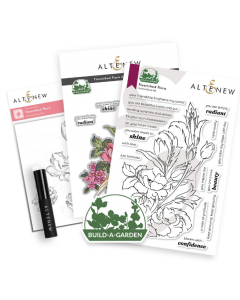 Rezalna šablona + štampiljka + plastična šablona + čopič za senčenje - Flourished Flora & Add-On - Altenew