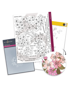 Štampiljka + plastična šablona + 3D embosirna srajčka - Sakura Blossoms - Altenew