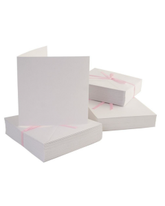 Set osnov (240g) in kuvert (120g) - bela - 13,5x13,5cm - 50 + 50 kos - Anita's