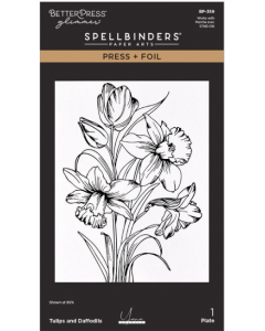 Plošča - Tulips and Daffodils Press Plate - 9,60x13,80cm - Spellbinders
