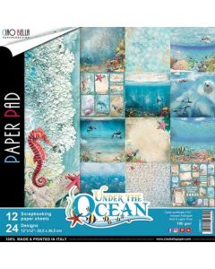 Set dvostranskih papirjev - Under the ocean - 30,5x30,5cm - 12 listov - 190g - Ciao Bella