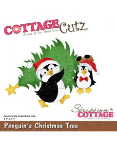 Rezalna šablona - Penguin's Christmas Tree - CottageCutz