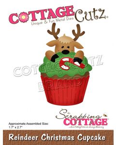 Rezalna šablona - Reindeer Christmas Cupcake - CottageCutz