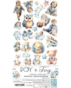 Set papirjev za rezanje - BOY & TOY - dodatki BABY BOY - 15,5 x 30,5cm - 250g - 18 listov (2x18 listov)
