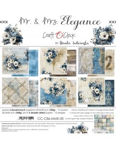 Set dvostranskih papirjev - MR. & MRS. ELEGANCE - 30,5 x 30,5cm - 250g - 6 listov - Craft O'Clock