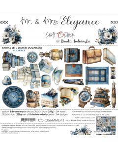 Set papirjev za rezanje - MR. & MRS. ELEGANCE - dodatki ELEGANCE - 30,5 x 31,5cm - 250g - 8 listov  (2x4 listov) - Craft O'Clock