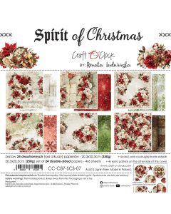 Set dvostranskih papirjev - SPIRIT OF CHRISTMAS - 20,3 x 20,3cm - 250g - 24 listov (4x6 listov) - Craft O'Clock