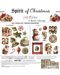 Set papirjev za rezanje - SPIRIT OF CHRISTMAS - dodatki MIX - 30,5 x 31,5cm - 250g - 8 listov (2x4 listov) - Craft O'Clock