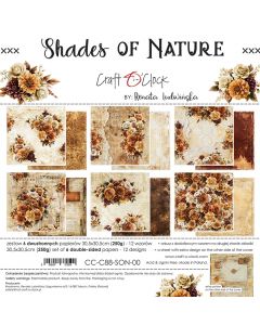 Set dvostranskih papirjev - SHADES OF NATURE - 30,5 x 30,5cm - 250g - 6 listov - Craft O'Clock