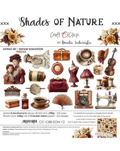 Set papirjev za rezanje - SHADES OF NATURE - dodatki PRESTIGE - 30,5 x 31,5cm - 250g - 8 listov (2x4 listov) - Craft O'Clock