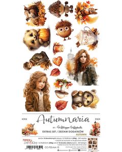 Set papirjev za rezanje - AUTUMNARIA - dodatki AUTUMN - 15,5 x 30,5cm - 250g - 18 listov  (2x18 listov) - Craft O'Clock