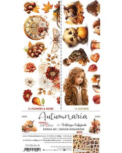Set papirjev za rezanje - AUTUMNARIA - dodatki MIX - 15,5 x 30,5cm - 250g - 18 listov  (1x18 listov) - Craft O'Clock