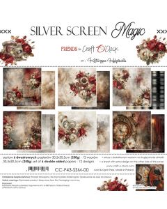 Set dvostranskih papirjev - SILVER SCREEN MAGIC - 30,5 x 30,5cm - 250g - 6 listov - Craft O'Clock