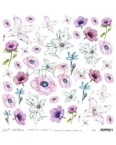 Papir za rezanje FLOWERS IX - 30,5 x 30,5 cm - 250g