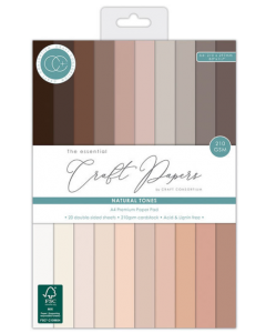 Set obojestranskih papirjev - Natural Tones - A4 - 20 listov - 210g - Craft Consortium