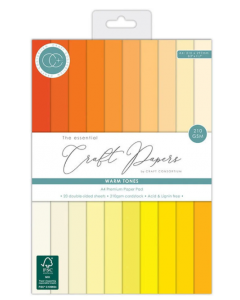 Set obojestranskih papirjev - Warm Tones - A4 - 20 listov - 210g - Craft Consortium