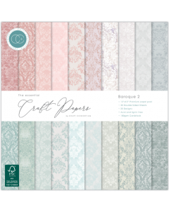 Set obojestranskih papirjev - Baroque 2 - 30x30cm - 30 listov - 180g - Craft Consortium