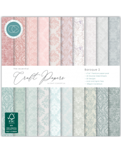 Set obojestranskih papirjev - Baroque 2 - 15x15cm - 40 listov - 180g - Craft Consortium