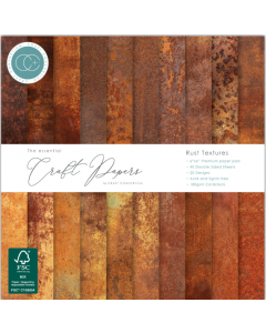 Set obojestranskih papirjev - Rust Textures - 15x15cm - 40 listov - 180g - Craft Consortium
