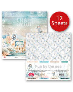Set obojestranskih papirjev - Fun by the Sea - 30,5x30,5cm - 250g - 12 listov - Craft & You Design