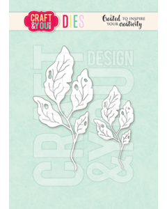 Rezalna šablona - Vintage Leaves by Gosia -listki, zelenje - 9x4,5cm največji izrez - Craft & You Design