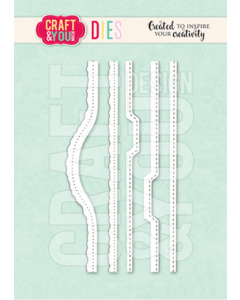 Rezalna šablona - Small Frame Borders - majhne bordure - 10,7x1,5cm največji izrez - Craft & You Design
