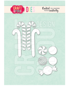 Rezalna šablona - Candy Canes  - sladkorne palice - 5,2x1,6cm največji izrez - Craft & You Design