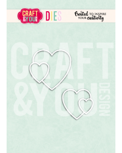 Rezalna šablona - Hearts - srce - 4,2x4,2cm največji izrez - Craft & You Design
