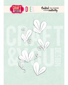 Rezalna šablona - Leaves - listki - 4,3x3,7cm največji izrez - Craft & You Design