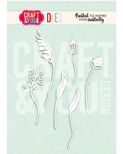 Rezalna šablona - Wildflowers - 8x2,3cm največji izrez - Craft & You Design