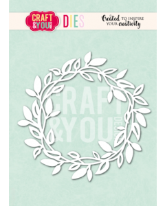 Rezalna šablona - Leaf Wreath - venček z listi - 10x9,5cm - Craft & You Design