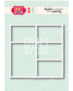 Rezalna šablona - Layout Old Frame - okvir - 13x13cm - Craft & You Design