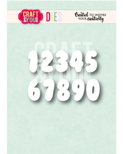 Rezalna šablona - Bubble Numbers - številke - višina 2,3cm - Craft & You Design