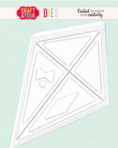 Rezalna šablona - Kite Base Card - zmaj - 23,7x15,4cm največji izrez - Craft & You Design