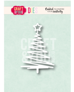 Rezalna šablona - Christmas Tree Zig Zag - božična smrečica - 8,6x5,7cm največji izrez - Craft & You Design