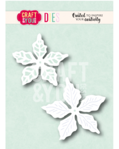 Rezalna šablona - Poinsettia 1 - božična zvezda - 5,8x5,7cm največji izrez - Craft & You Design