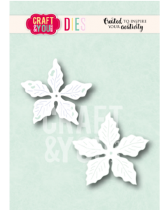 Rezalna šablona - Poinsettia 2 - božična zvezda - 6,8x6,8cm največji izrez - Craft & You Design